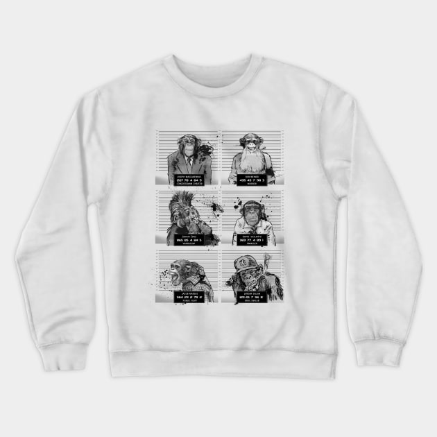 Mugshots monkeys Crewneck Sweatshirt by primate